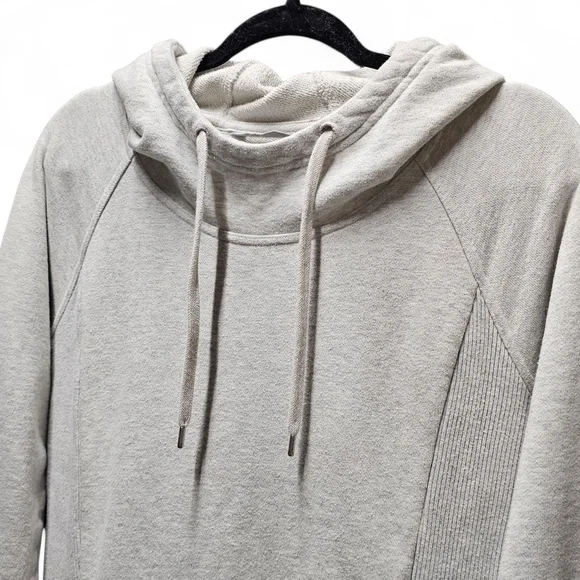 Athleta Hayes Long Sleeve Sweatshirt Hoodie Dress In Light Heather Gray - Picture 3 of 8